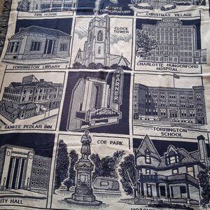 Heritage Knit Throw/Coverlet Torrington CT Navy And Cream